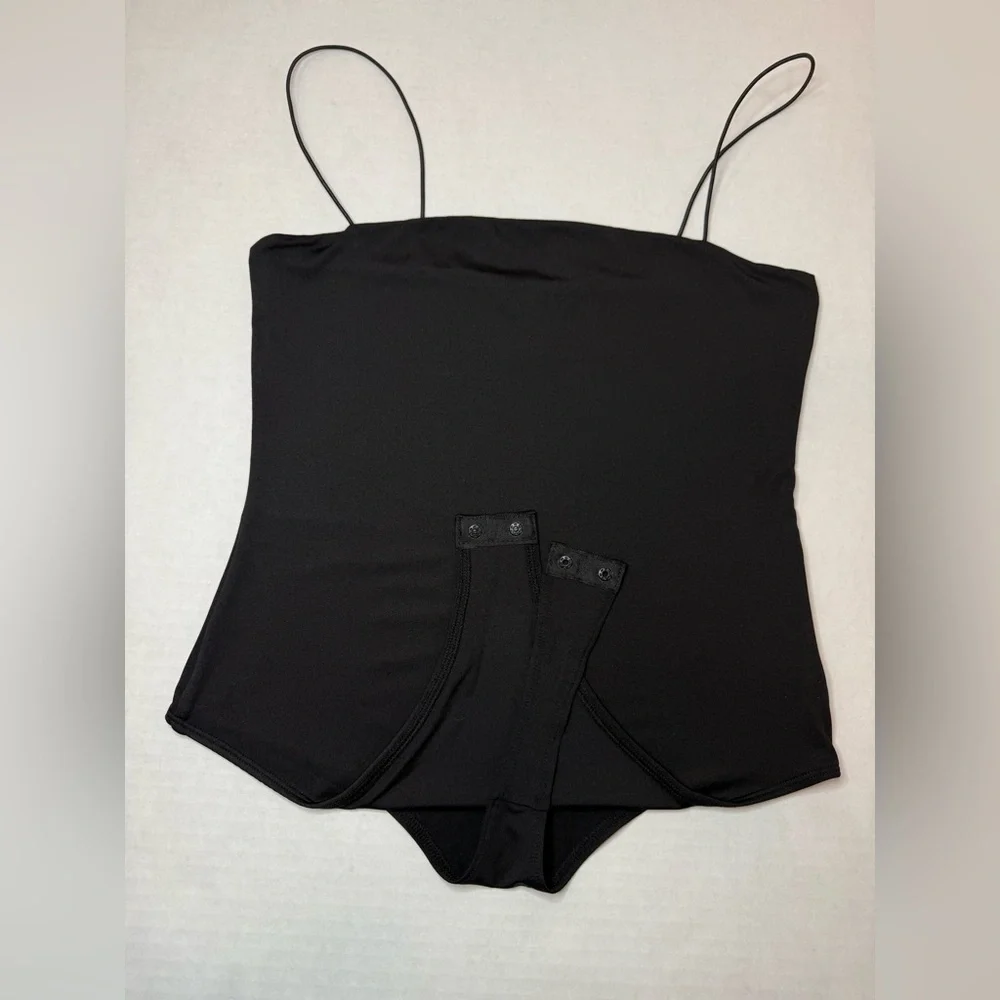 H&M Bodysuit Extra Narrow Shoulder Straps Black Size S - Picture 3 of 8